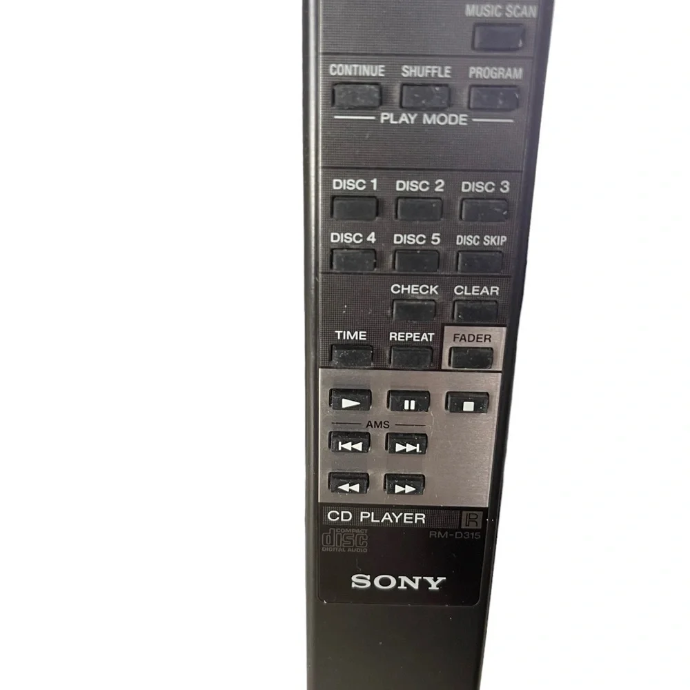 Sony Remote 5 CD player Rm-315 Tested Works Back